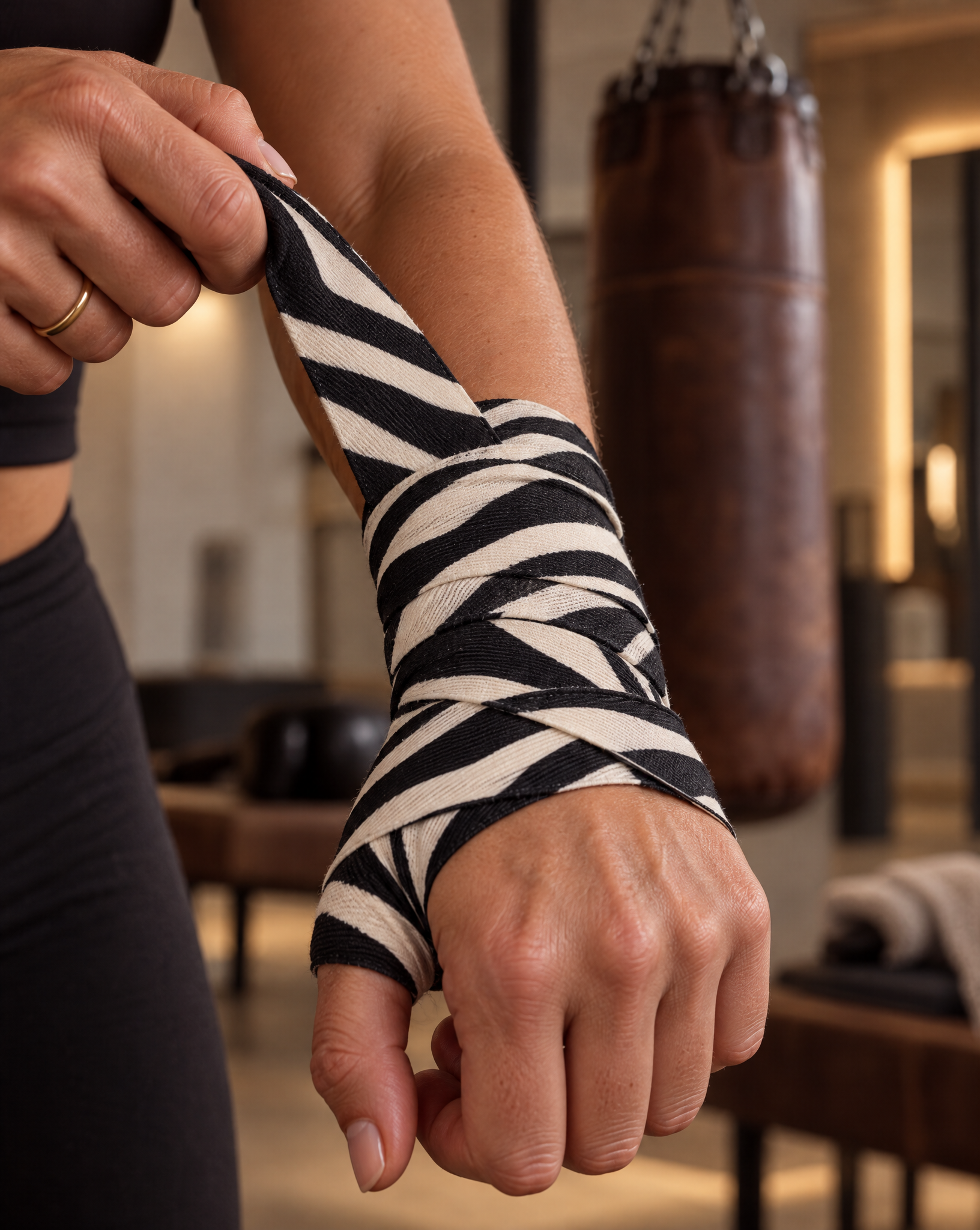 Étape 4 : poignet en huit - mettre tes bandes de boxe